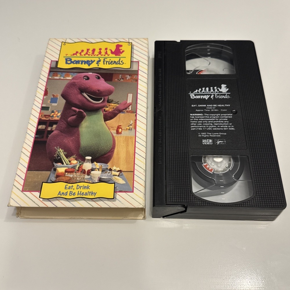 Barney & Friends - Eat, Drink And Be Healthy (VHS, 1992) Time Life Video Rare